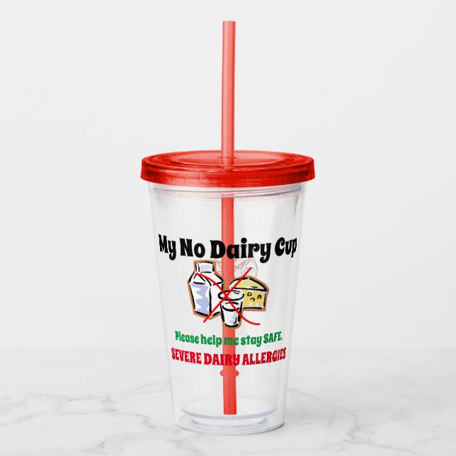 Maßgeschneiderter Milchlebensmittelallergie-Cup Acryltrinkbecher (Vorderseite)