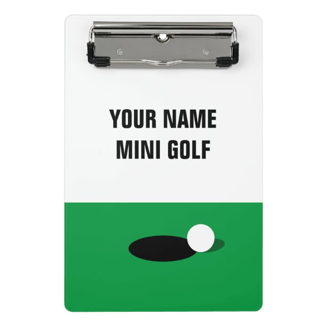Maßgeschneiderter Minigolfscorecard Mini Klemmbrett (Vorderseite)