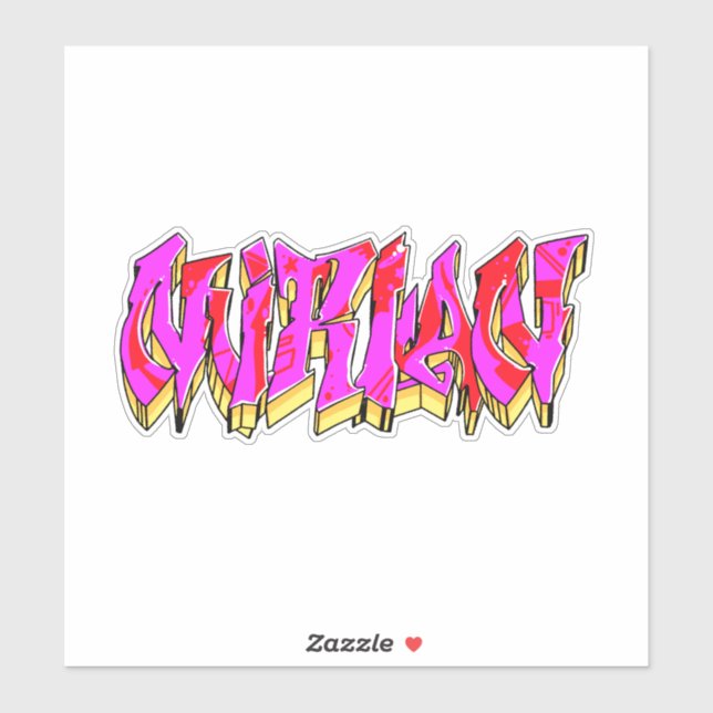 Maßgeschneiderter "Mirian" Graffiti Vinyl Sticker (Blatt)