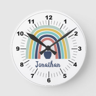 Maßgeschneiderter, moderner Bohaparnelenbogen Runde Wanduhr