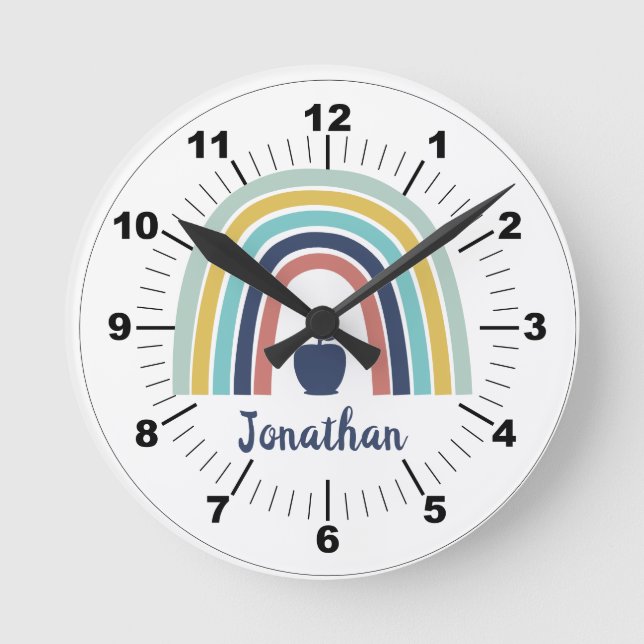 Maßgeschneiderter, moderner Bohaparnelenbogen Runde Wanduhr (Vorderseite)