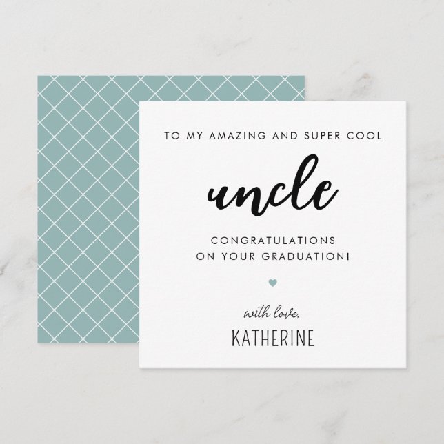 Maßgeschneiderter moderner und Niedlicher Abschlus Karte (Vorne/Hinten)