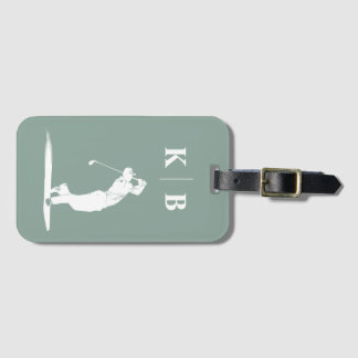 Maßgeschneiderter Monogram Slot Green White Person Gepäckanhänger