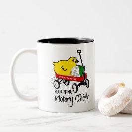 Maßgeschneiderter Name für den mobilen Notar-Chick Zweifarbige Tasse