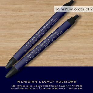 Maßgeschneiderter Navy Blue and Gold Werbe Pen Kugelschreiber
