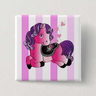 Maßgeschneiderter Niedlicher kleiner Cartoon Pony Button