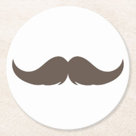Maßgeschneiderter Petite Handlebar Mustache Runder Pappuntersetzer