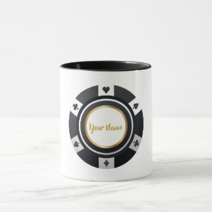 Maßgeschneiderter Poker-Chip Schwarz-weiß Tasse