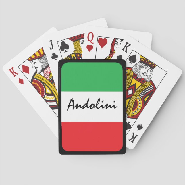 Maßgeschneiderter Poker für die italienische Flagg Spielkarten (Rückseite)