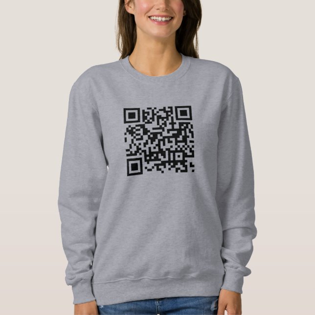 Maßgeschneiderter QR-Code an der Vorderseite und R Sweatshirt (Vorderseite)