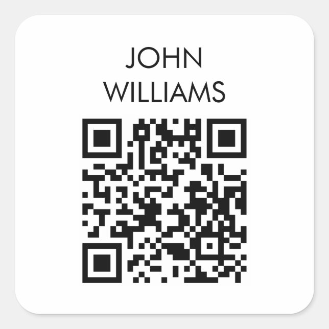 Maßgeschneiderter QR-Code für die Ausstellung Quadratischer Aufkleber (Vorderseite)