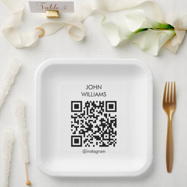 Maßgeschneiderter QR-Code für die Eröffnung einer  Pappteller (Hochzeit)