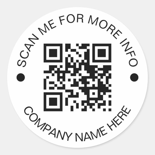 Maßgeschneiderter QR-Code Rund weißes, wassersiche Runder Aufkleber (Vorderseite)