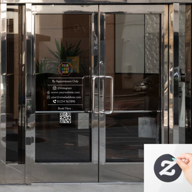Maßgeschneiderter QR-Code Vinyl / durch Ernennung  Fensteraufkleber (Büro Tür)