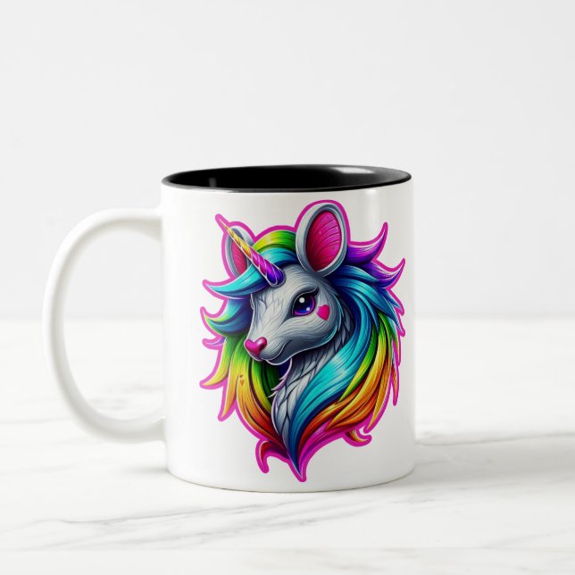 Maßgeschneiderter Regenbogen Schönes Zwei-Foto Zweifarbige Tasse (Links)