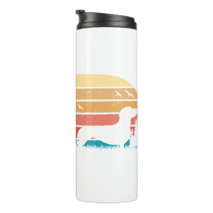 Maßgeschneiderter Retro-Styling-Dackel-Hund Lover Thermosbecher