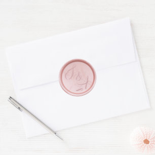 Maßgeschneiderter Rose Goldwachs Siegel Hochzeitsa Runder Aufkleber