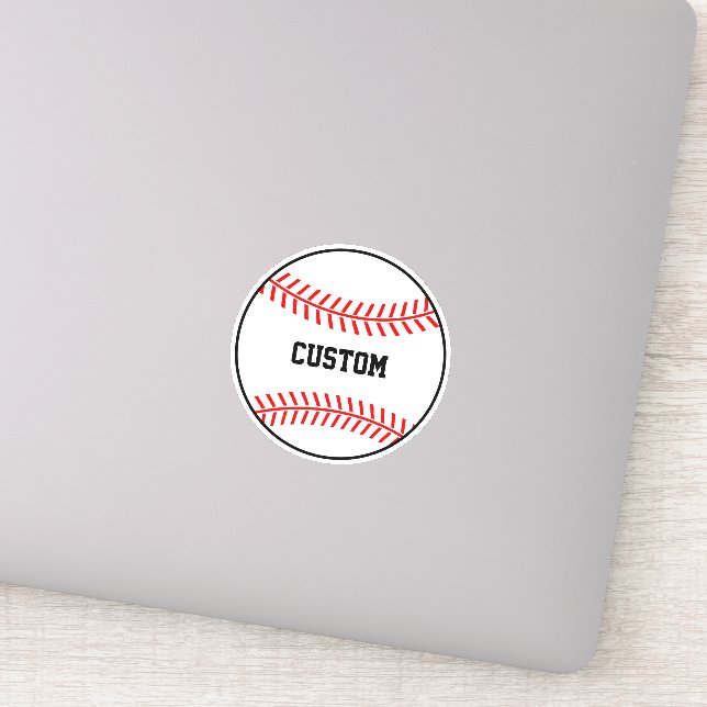 Maßgeschneiderter runder Baseball-Vinylsticker Aufkleber (Detail)