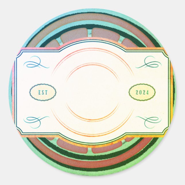 Maßgeschneiderter, rundglühender Aufkleber (Vorderseite)