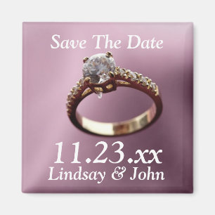 Maßgeschneiderter Save the Date Diamant Verlobung  Magnet