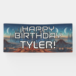 Maßgeschneiderter Sci-Fi-Themenabend HAPPY BIRTHDA Banner