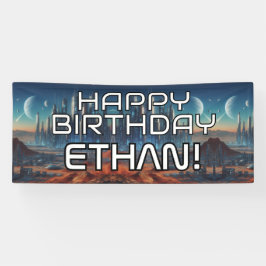 Maßgeschneiderter Sci-Fi-Themenabend HAPPY BIRTHDA Banner
