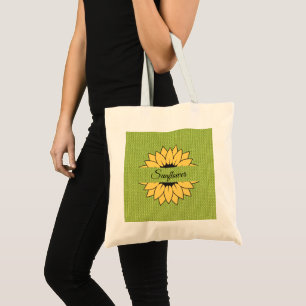 Maßgeschneiderter Sonnenblumengrün-Beutel Tragetasche