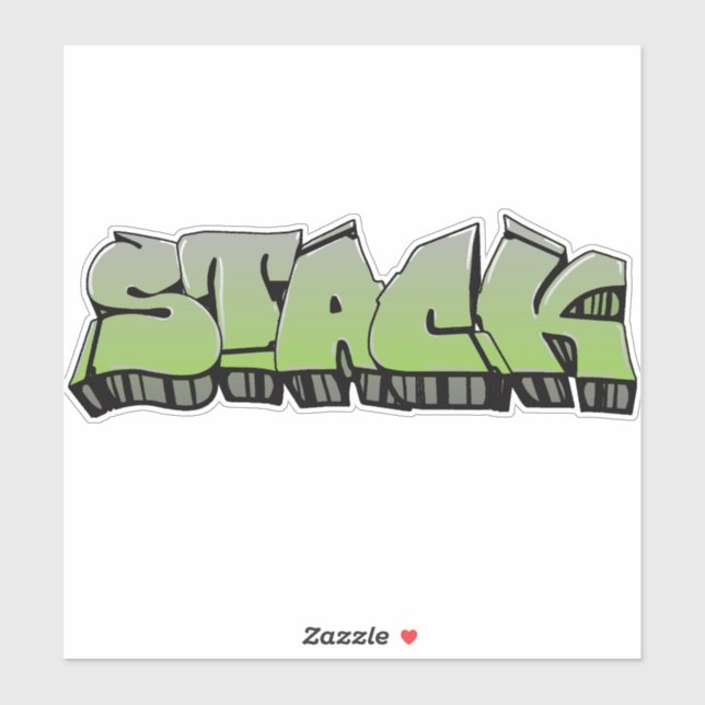Maßgeschneiderter "Stack" Graffiti Vinyl Sticker (Blatt)