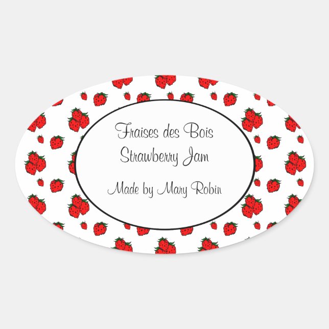 Maßgeschneiderter Strawbere-Muster-Scanaufkleber Ovaler Aufkleber (Vorderseite)