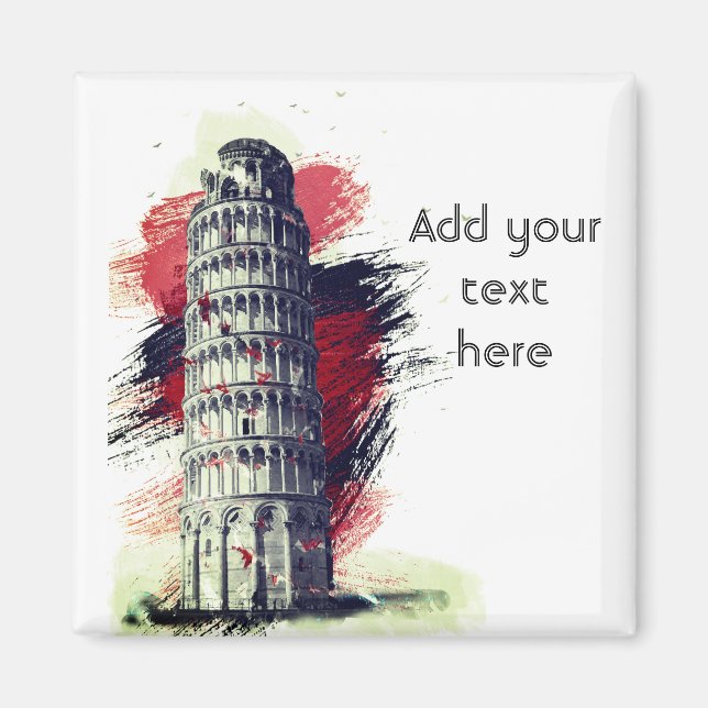 Maßgeschneiderter Textschieberturm von Pisa Travel Magnet (Vorne)