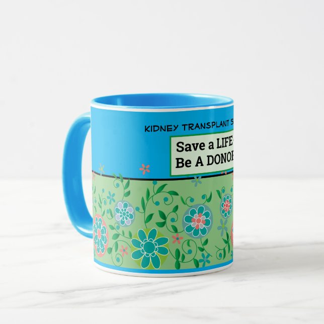 Maßgeschneiderter Transplantationsspender Blumenka Tasse (Vorderseite Links)