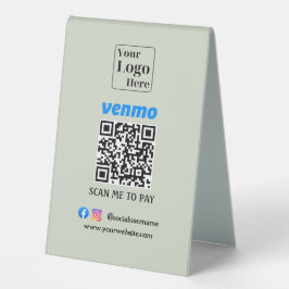 Maßgeschneiderter Venmo QR-Code-Zahlungsständer Tischaufsteller