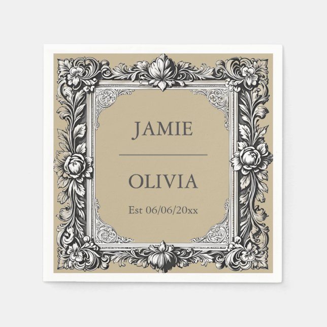 Maßgeschneiderter Viktorianischer Scrollrahmen - m Serviette (Vorderseite)