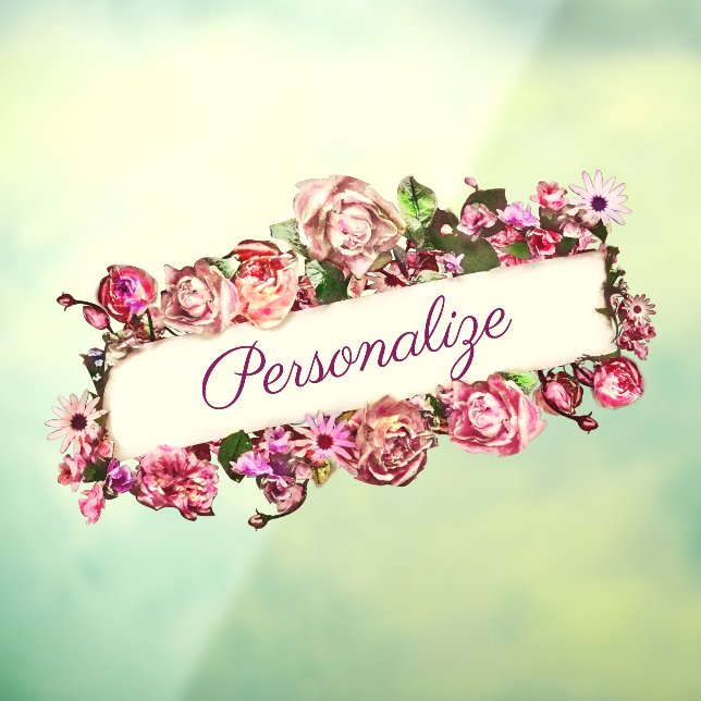 Maßgeschneiderter Vintager Girly Floral Store Fensteraufkleber (Blatt 3)