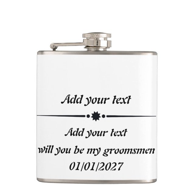 Maßgeschneiderter Vinyl-Wrapped Flask Flachmann (Vorderseite)