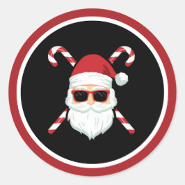 Maßgeschneiderter Weihnachtsmann mit Kreuzkanälen  Runder Aufkleber