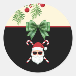 Maßgeschneiderter Weihnachtsmann mit Kreuzkanälen  Runder Aufkleber