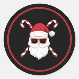 Maßgeschneiderter Weihnachtsmann mit Kreuzkanälen  Runder Aufkleber