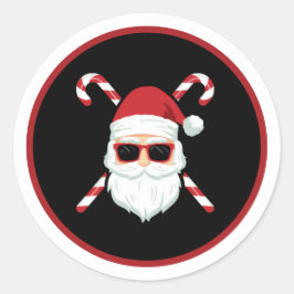 Maßgeschneiderter Weihnachtsmann mit Kreuzkanälen  Runder Aufkleber