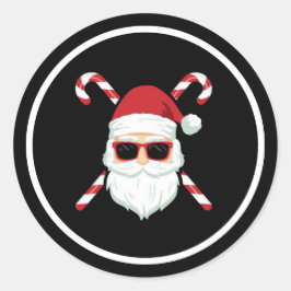 Maßgeschneiderter Weihnachtsmann mit Kreuzkanälen  Runder Aufkleber