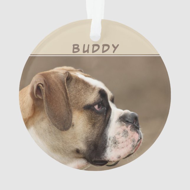 Maßgeschneiderter Welpenhund 2 Foto Holiday Keepak Ornament (Rückseite)