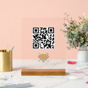 Maßgeschneiderter Wifi Network QR Code Moderner Acrylschild