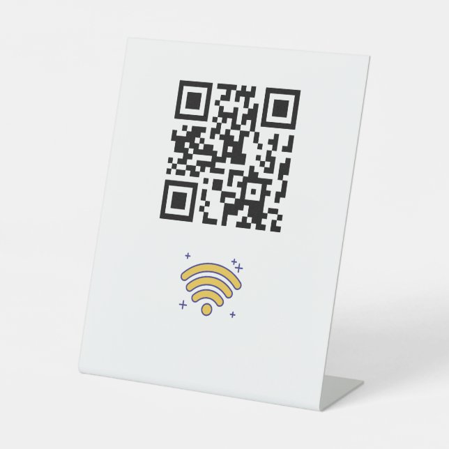 Maßgeschneiderter Wifi Network QR Code Moderner Sockelschild (Vorderseite)