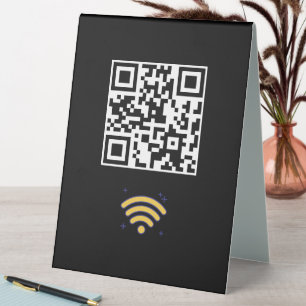 Maßgeschneiderter Wifi Network QR Code Moderner Tischaufsteller