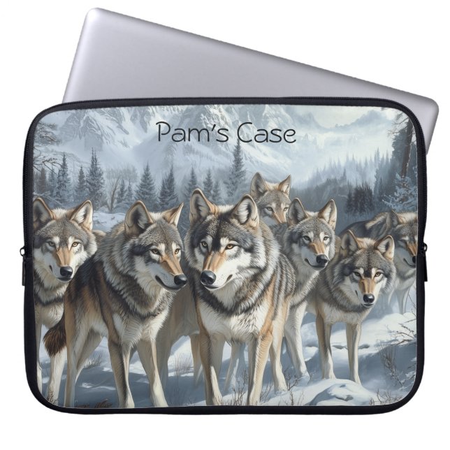 Maßgeschneiderter Wolf Pack Notebook-Sieb Laptopschutzhülle (Vorderseite)