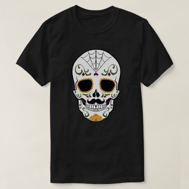 Maßgeschneiderter Zuckerschädel T-Shirt (Design vorne)
