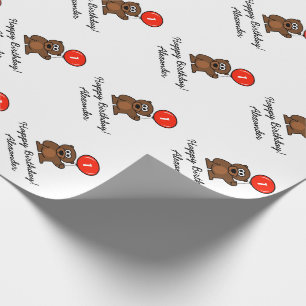 Maßgeschneidertes 1. Geburtstag Teddybärenverpac Geschenkpapier