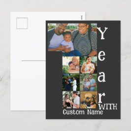 Maßgeschneidertes 1. Hochzeitstag 7 Foto Collage Feiertagspostkarte