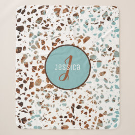 Maßgeschneidertes Abstraktes Terrazzo Braun & Blau Sherpadecke