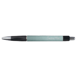 Maßgeschneidertes Aqua Seafoam Green Leather Muste Kugelschreiber